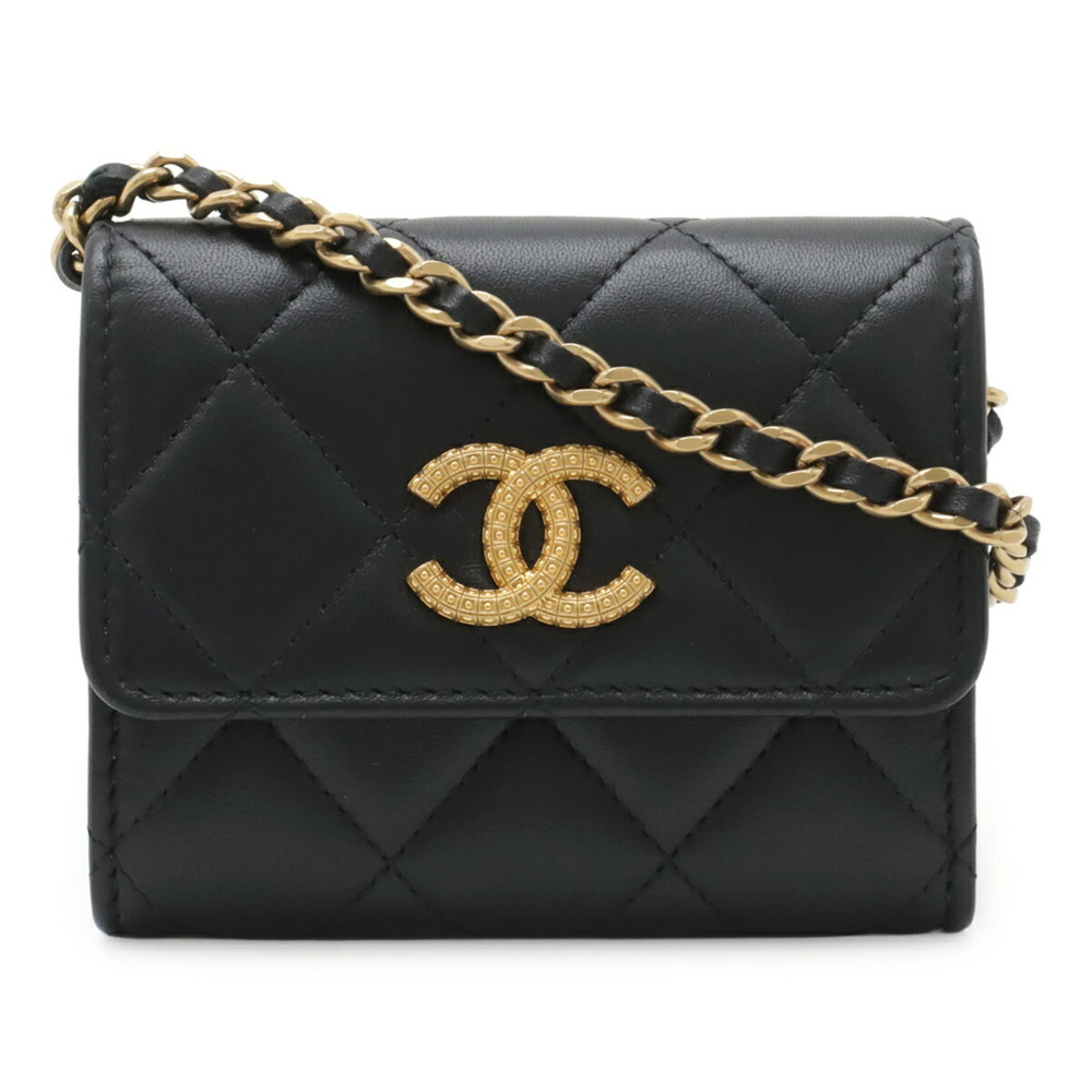 CHANEL Black Lambskin Leather Wallet - Picture 1 of 7